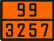 Табличка по ДОПОГ 99/3257 (жидкость при повышенной температуре, н.у.к.)